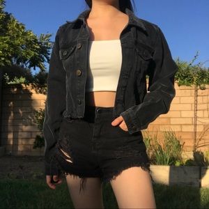 Grey-Black Denim Jacket